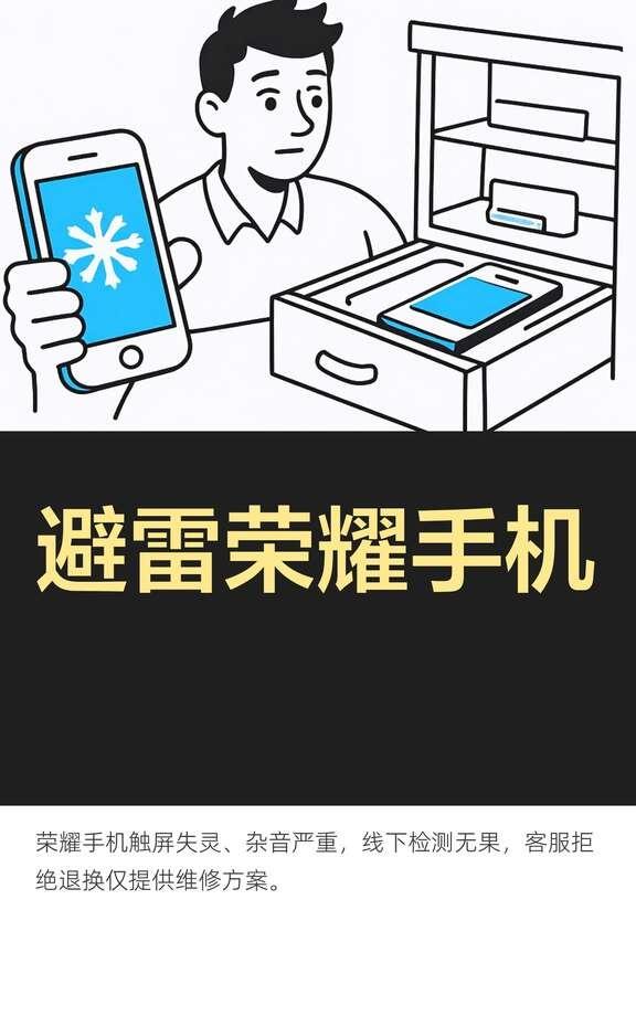避雷荣耀手机
荣耀手机7月2日到手后，屏幕触控失灵，主麦有杂音且声音过大，手机和