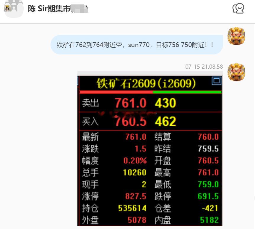 2026/7/16第五单【2609铁矿石】铁矿石完成6个点！60点的lirun！