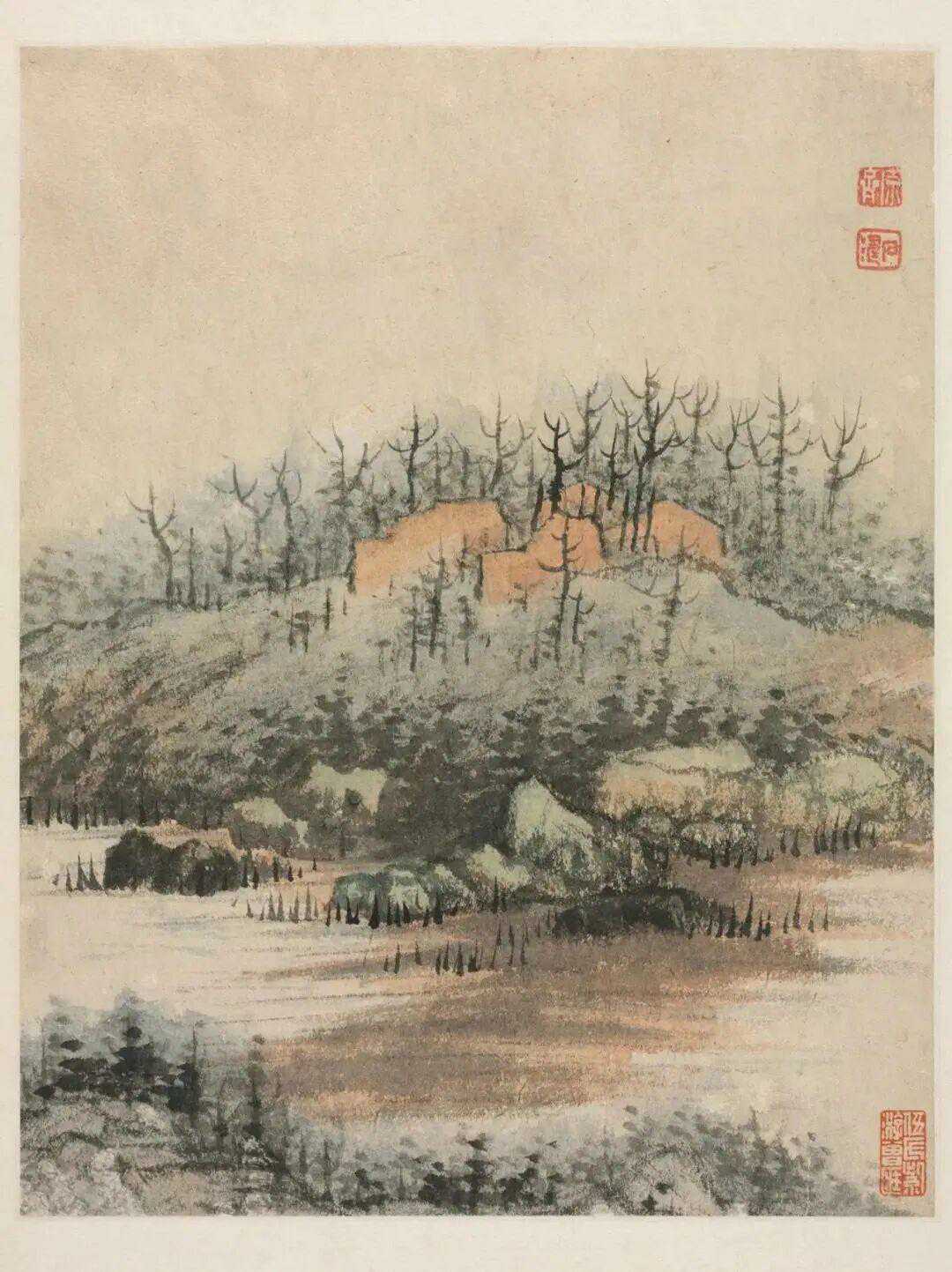 石涛 秦淮忆旧册。画意充满了壮志难酬的哀伤与矛盾，就像他的整个人生，皇子与平民、