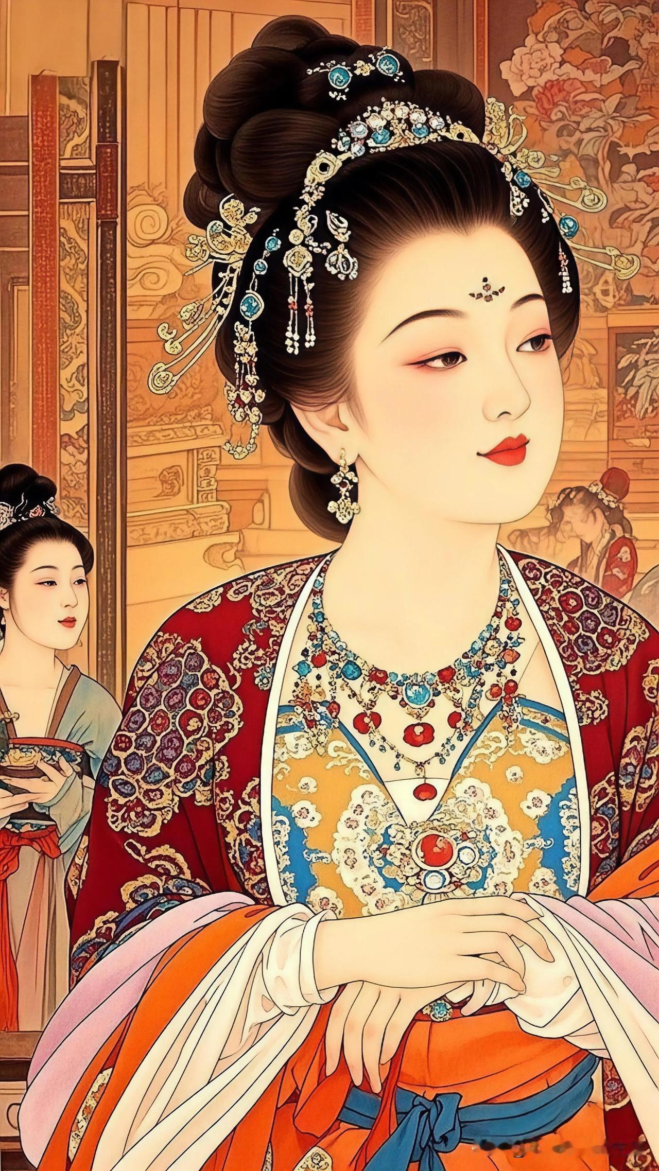 红妆美人图，古韵流芳华。