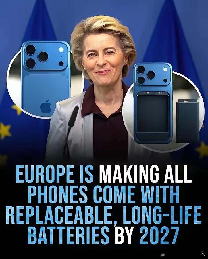 还是欧洲有魄力，硬是逼着苹果做出改变。让苹果的电池成了可拆卸的。 