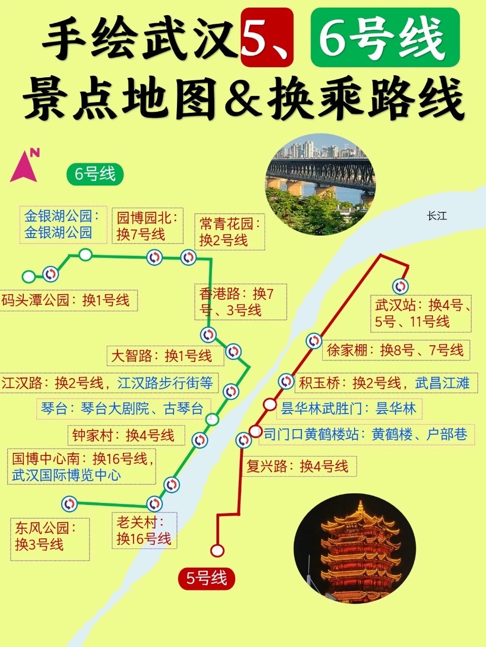 2026年最新武汉地铁图对应的景点参考