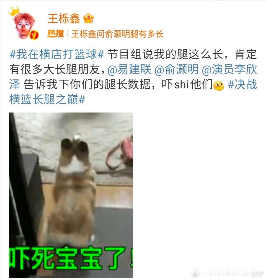 #俞灏明回复王栎鑫# 一些来自王栎鑫俞灏明的好友发言，手头没有尺子，看着估一下[