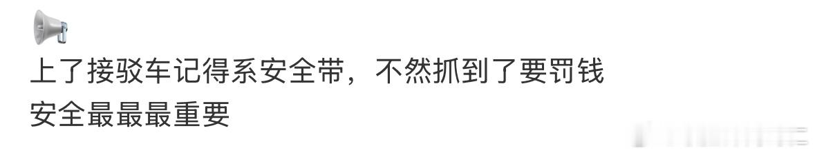 集美们记得系安全带 