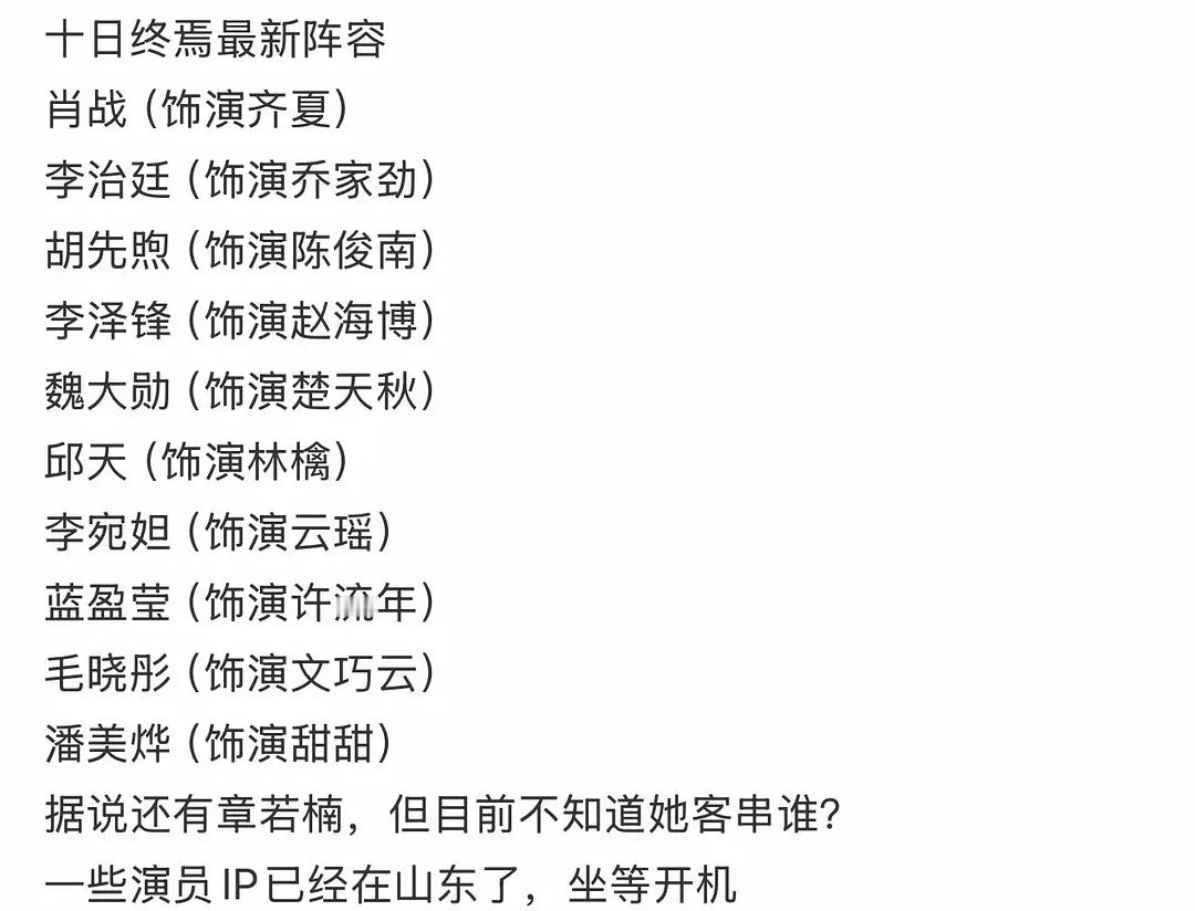 十日终焉的阵容这么好吗 