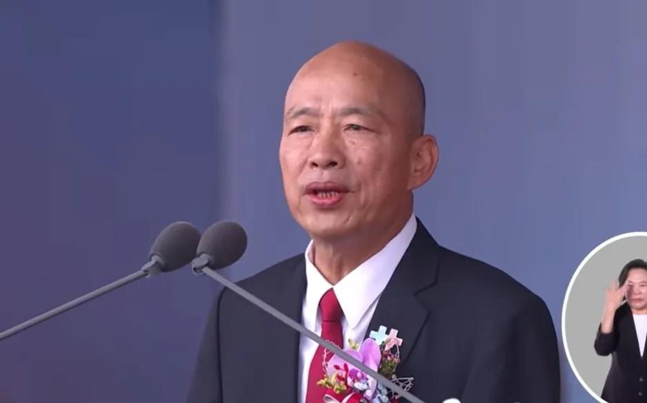 今天上午台湾方面的活动，韩国瑜进行了一段脱稿演讲，批评台湾地区不能“假民主，真独