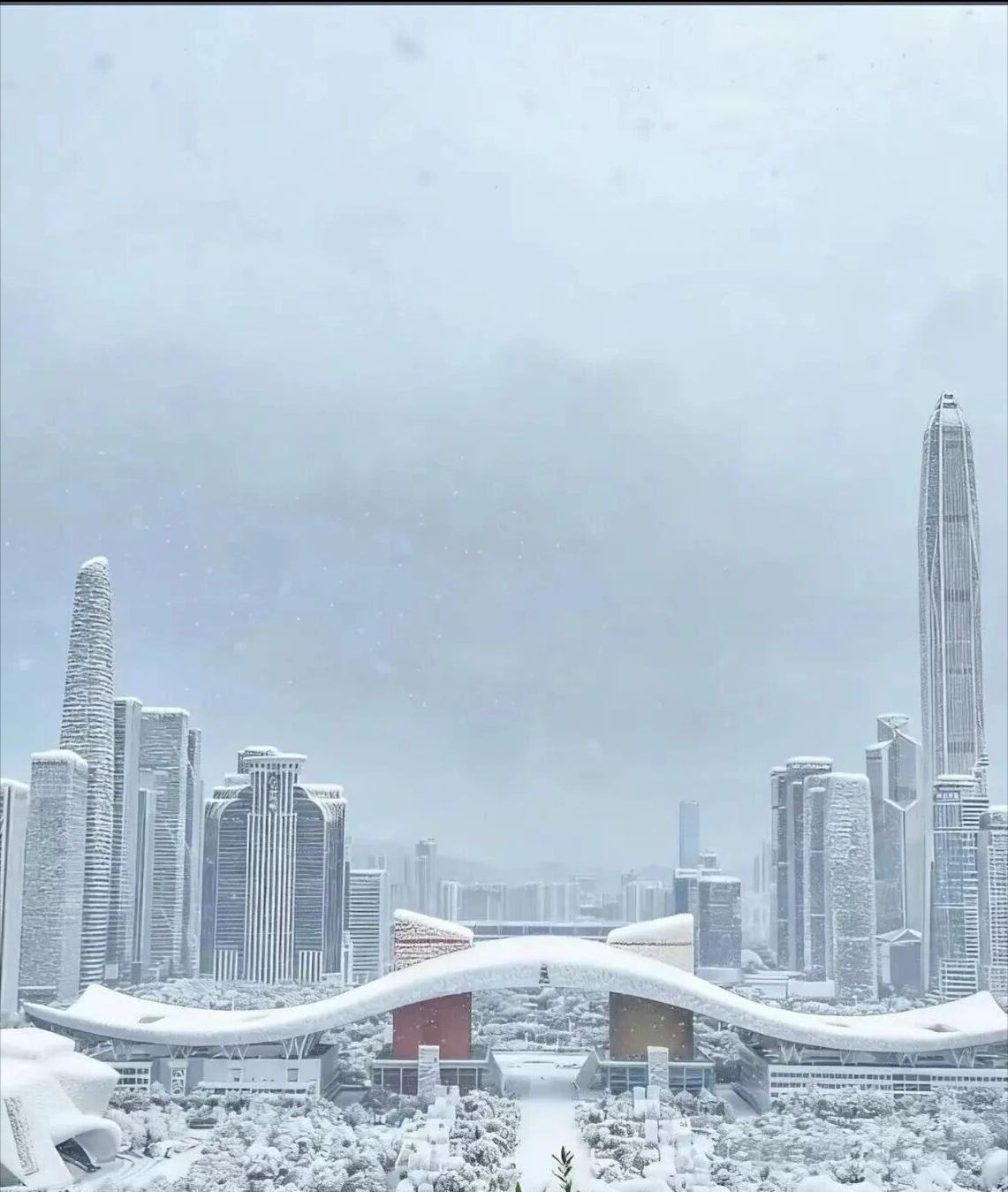 你那边下雪了吗？
假如深圳下雪了