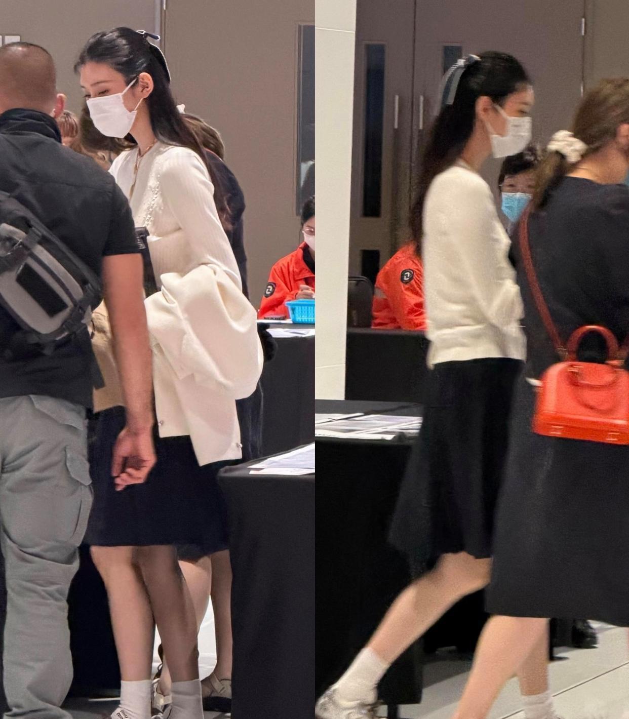 奚梦瑶爱马仕开衫搭迷你短裙，看似普通学生装，实则全身近50万！ 