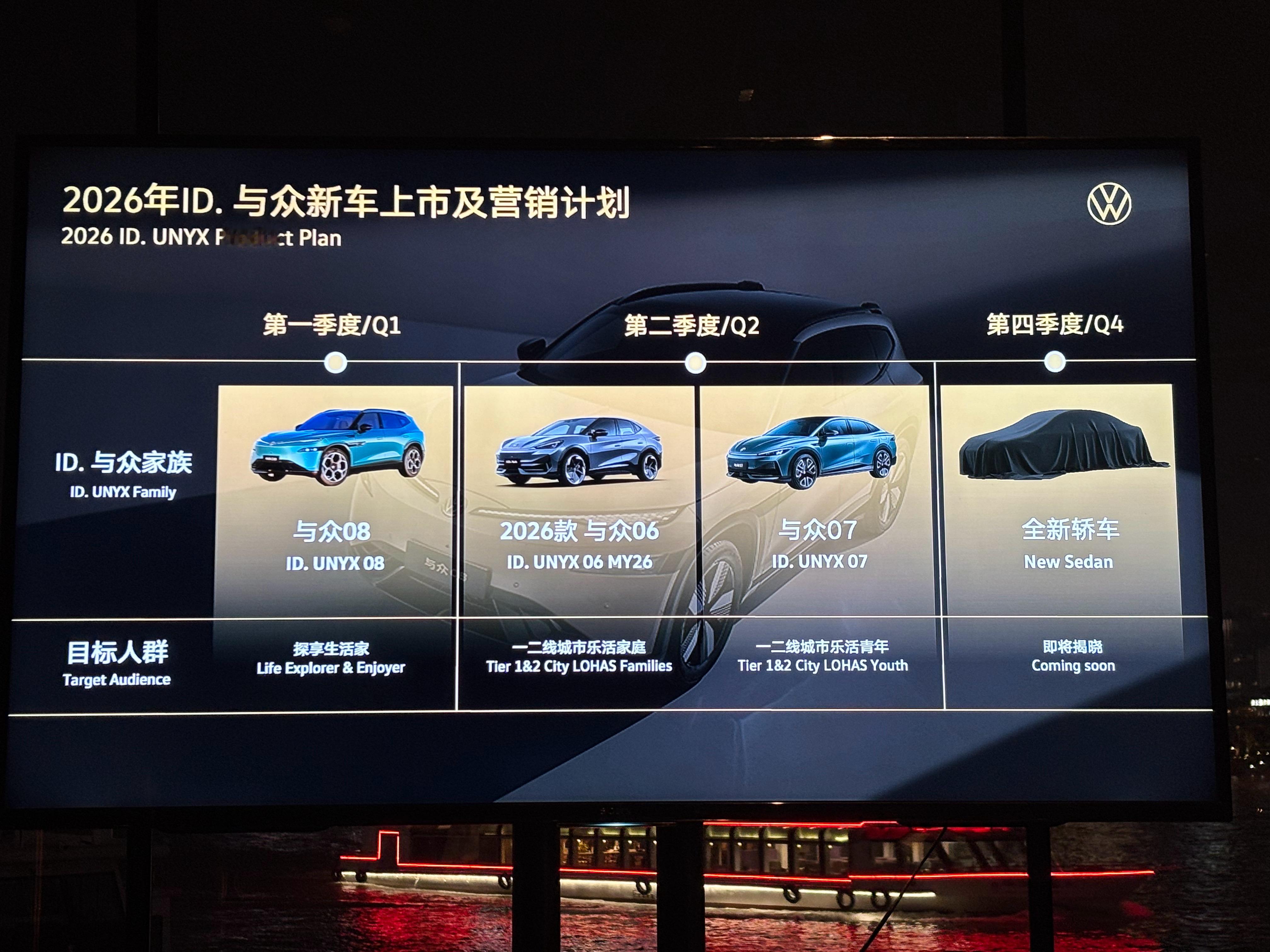 金标大众今年的产品规划，与众08打头阵，全新轿车收尾。汽场全开