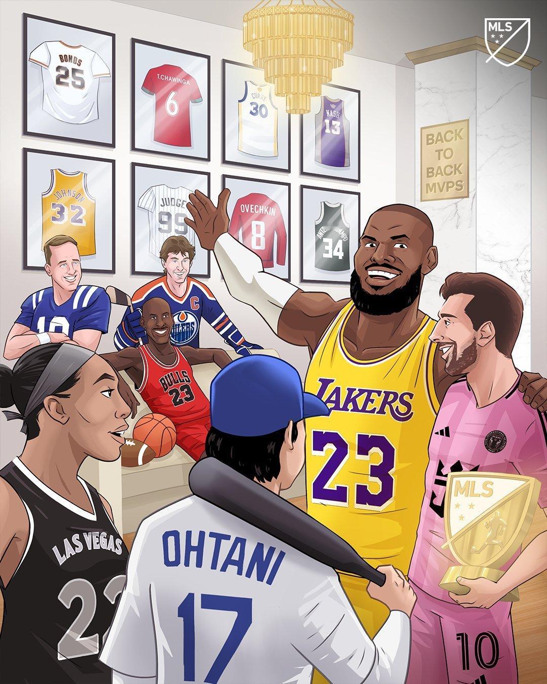 美职联官方：欢迎加入这个俱乐部，莱奥！🤝 梅西成为北美体坛连续荣膺MVP殊荣的