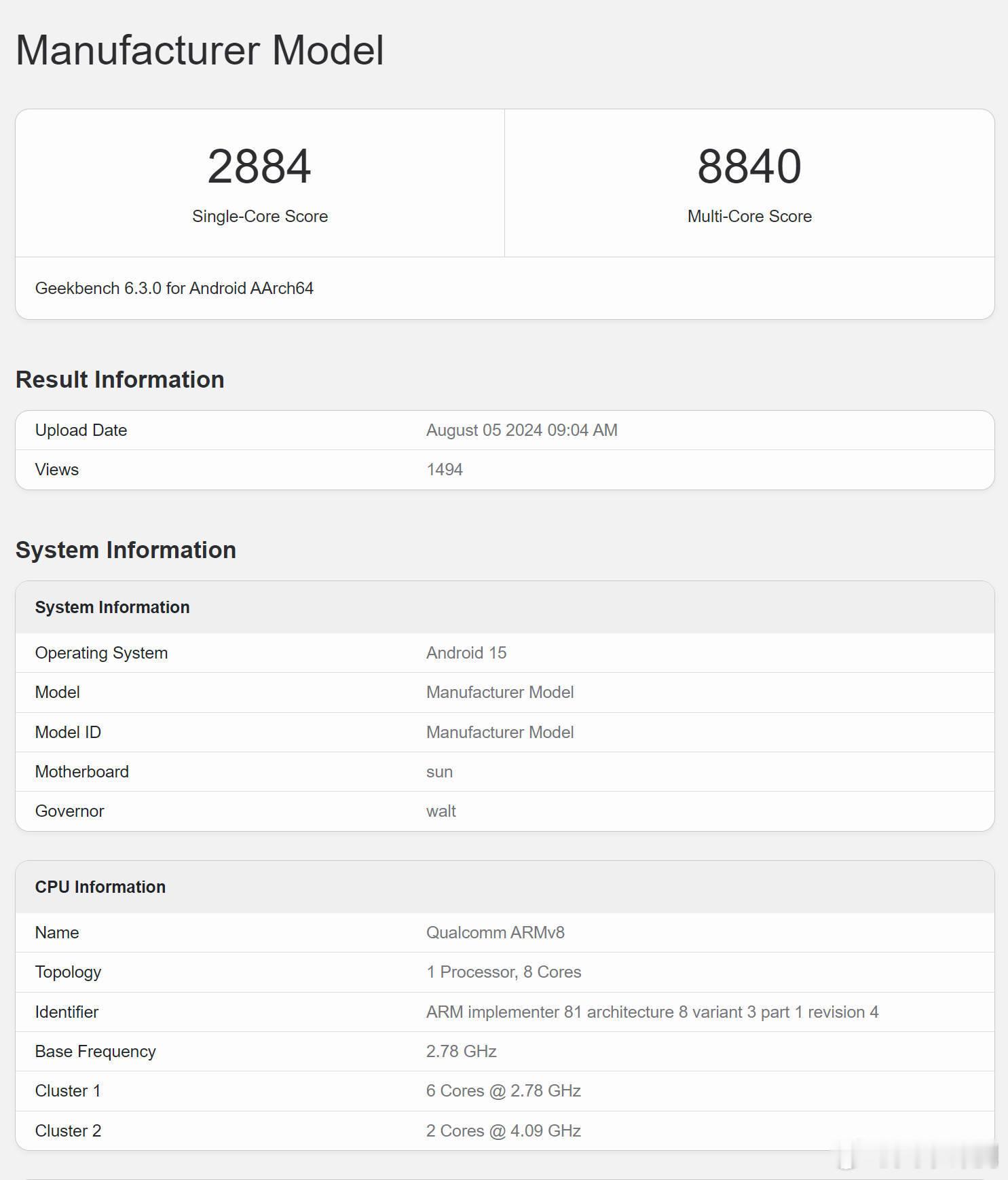 8Gen4 Geekbench6跑分成绩出炉：单核2884，多核8840（[笑c