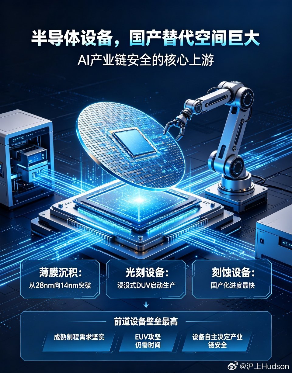 A股缩量1309亿半导体设备：国产替代，广阔成长空间半导体设备属于芯片产业战略上