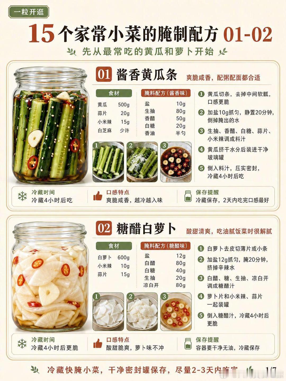 15个家常小菜的腌制配方，冰箱常备太香了！ 