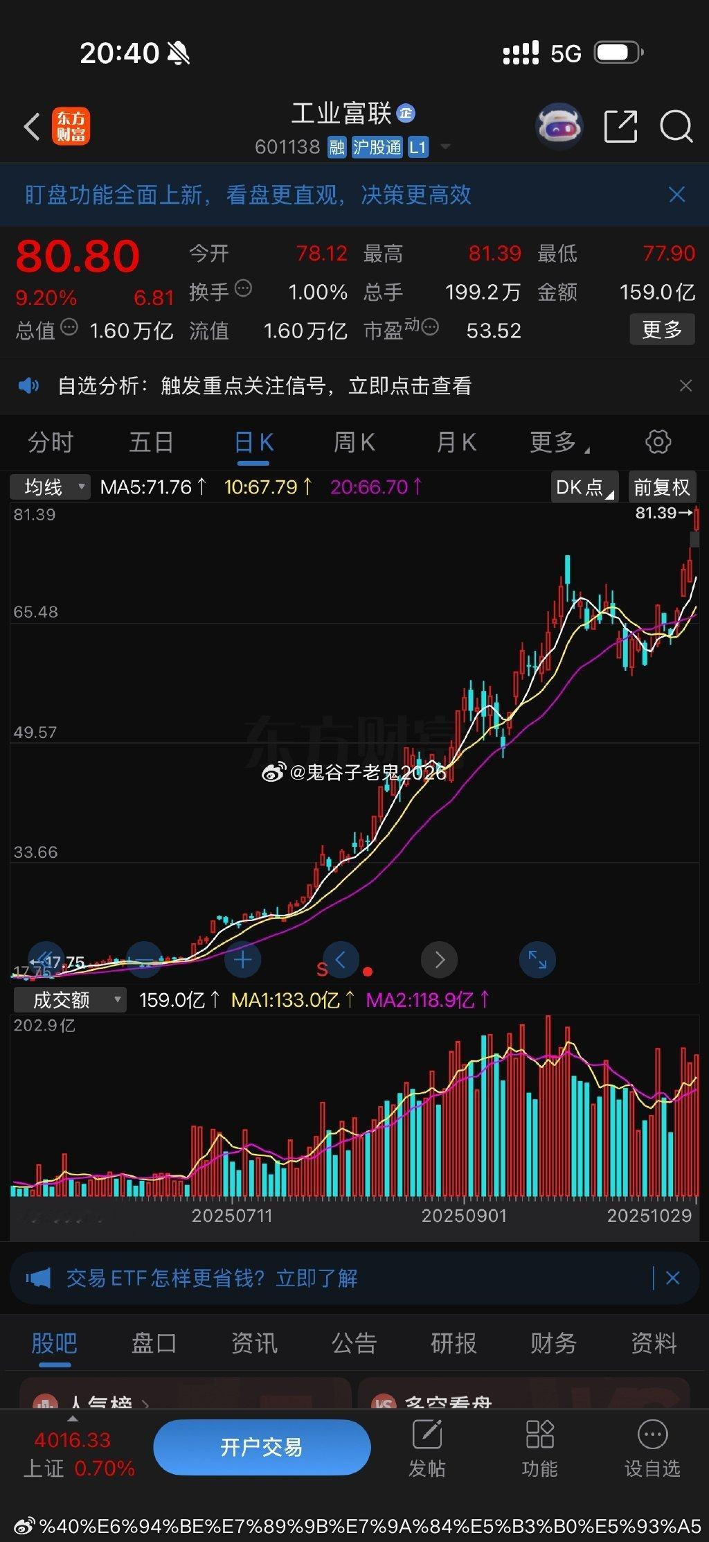 这波牛市，上涨等是纯工业化制造业，半导体、新能源、制造业，高科技。我们不可能拿喝