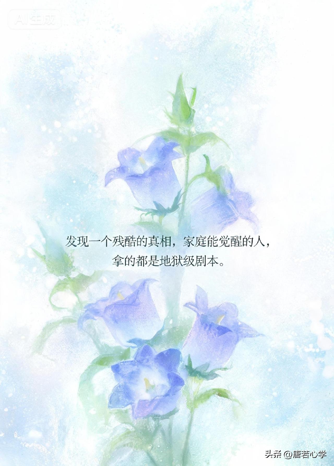 发现一个残酷的真相，家庭能觉醒的人，拿的都是地狱级剧本。

网上有个很扎心的词，