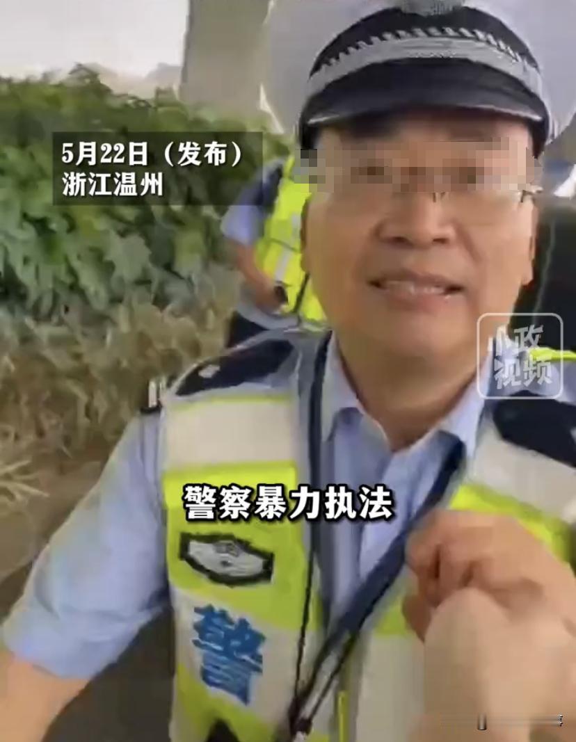 交警锁喉执法反问“暴不暴”？浙江乐清，一名交警与一位男子在公路旁爆发了激烈的争执