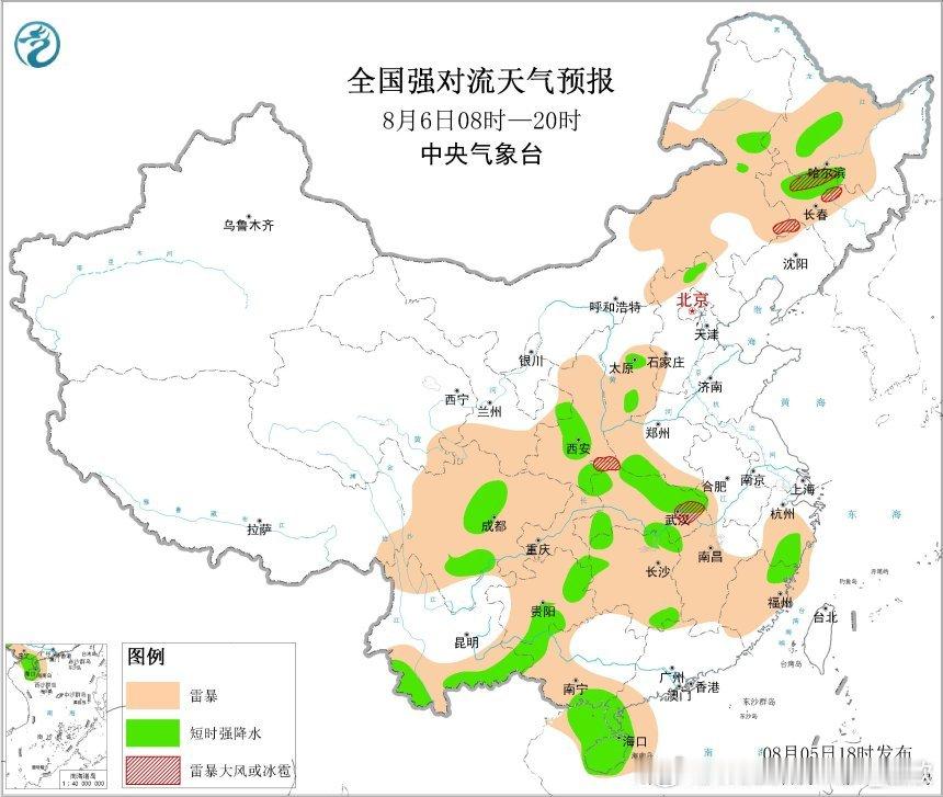 【强对流】今天下午，海南广西云南贵州重庆湖南湖北河南陕西山西吉林黑龙江安徽江苏浙
