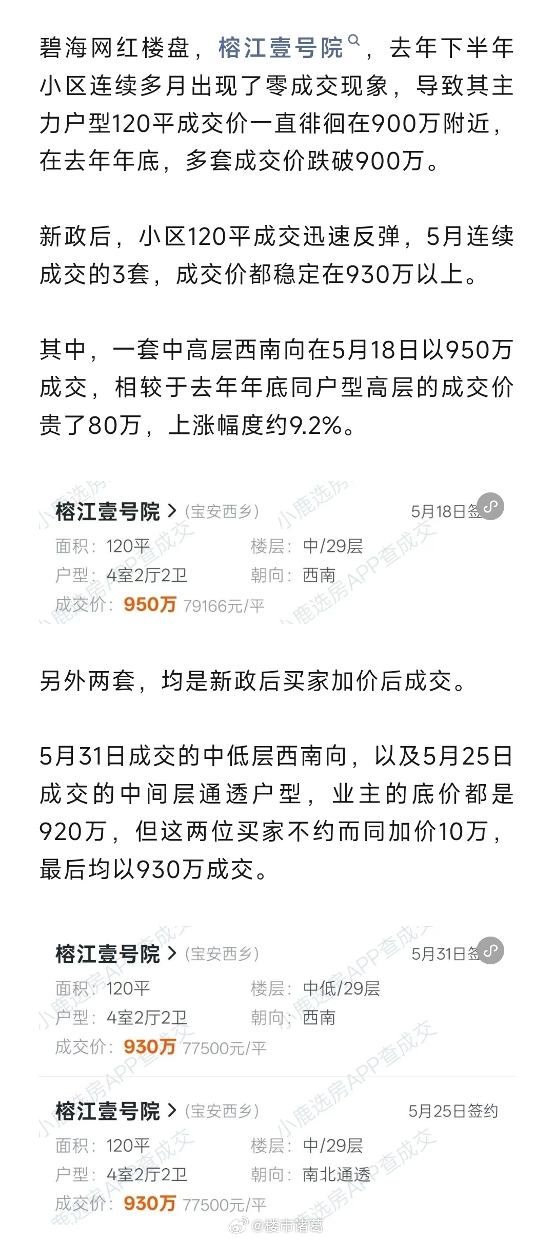 深圳楼市429新政后，碧海榕江壹号院涨价了~ 