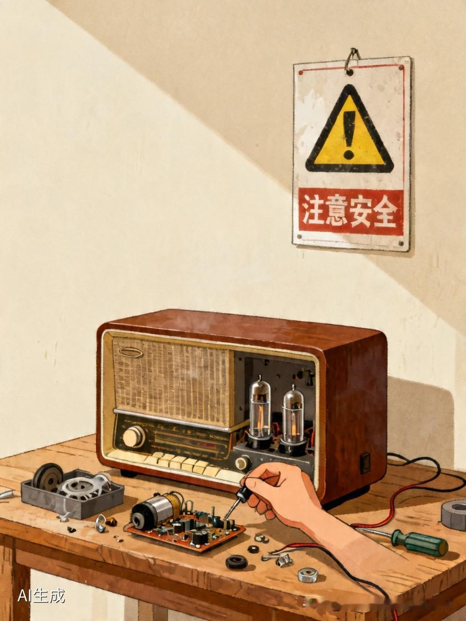 电子管收音机，在修理中，主要应该还是，注意安全问题哦！[捂脸]//@用户8723