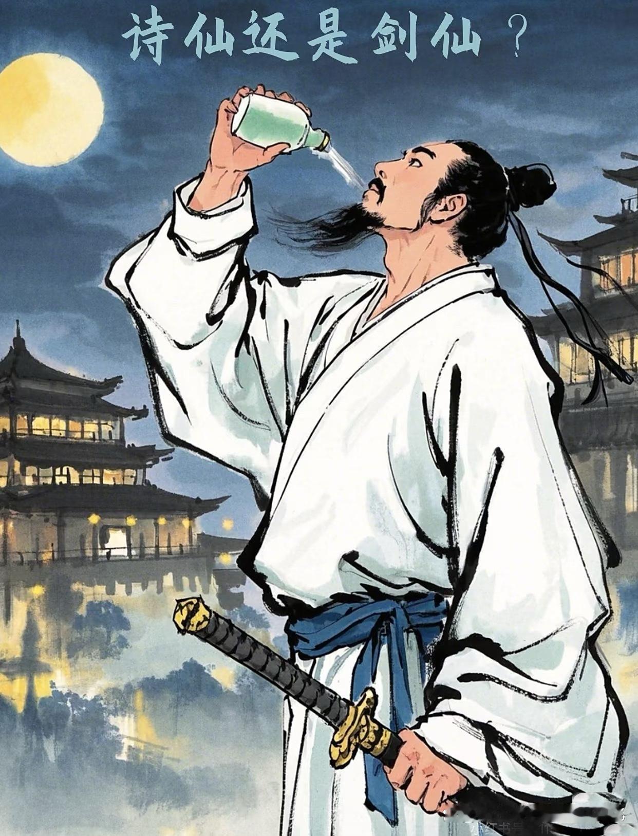 李白，诗中谪仙，亦是剑里豪雄。他仗剑天涯，以笔为刃，斩破世俗枷锁。诗里豪情万丈，