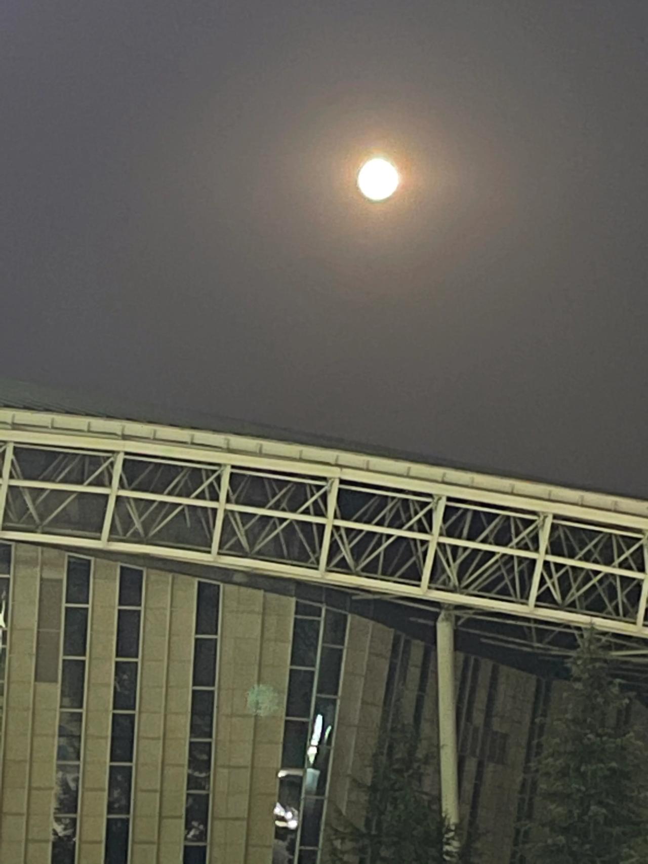 不少武汉人都跑到汉口江滩看月亮，汉口江滩的确是武汉市赏月的最佳场所。

但是今天