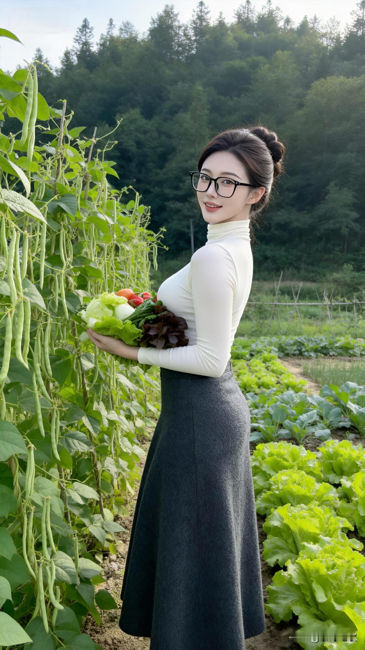 “绝了，这绝对是纯欲天花板！戴着眼镜拿着菜一副教导主任的样子，但这腰臀比又让人不