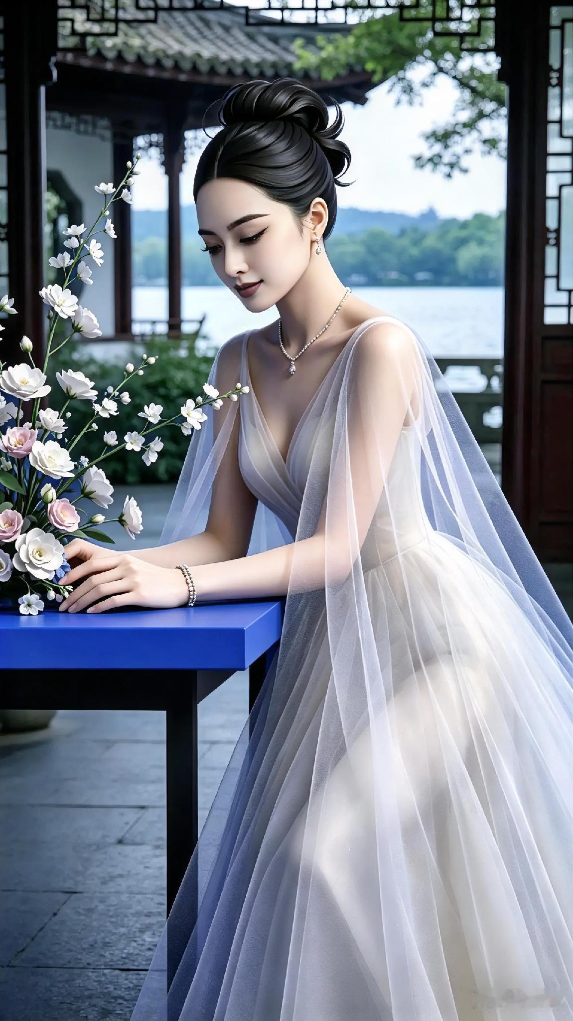 充满浪漫气息的纱裙，其柔美的颜色和轻盈的质感勾勒出女性独特的魅力与优雅。

无论