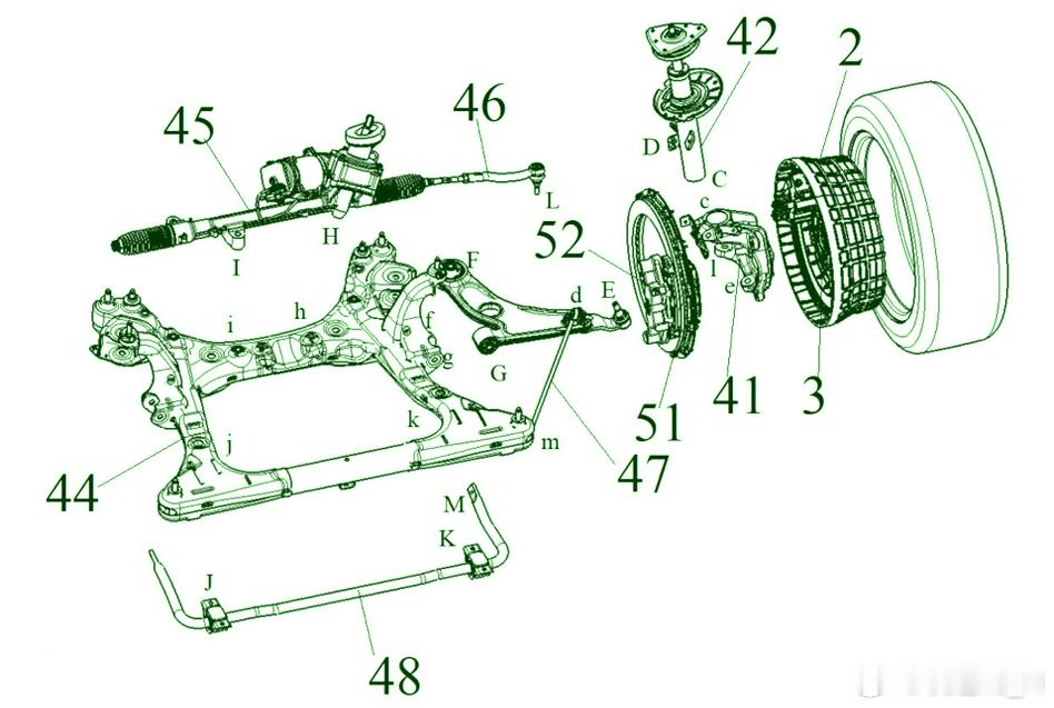 东风奕派eπ007 东风奕派007轮毂电机装配关系 