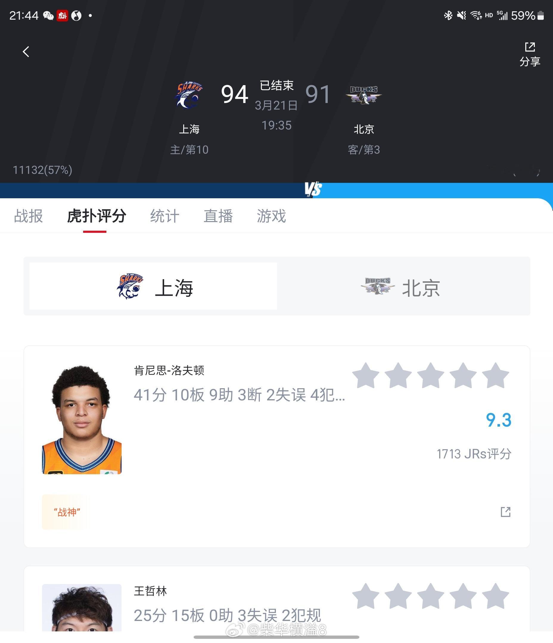 打的特别硬气的一场比赛！第三节落后20分的情况下大逆转！洛夫顿➕王哲林最后时刻真