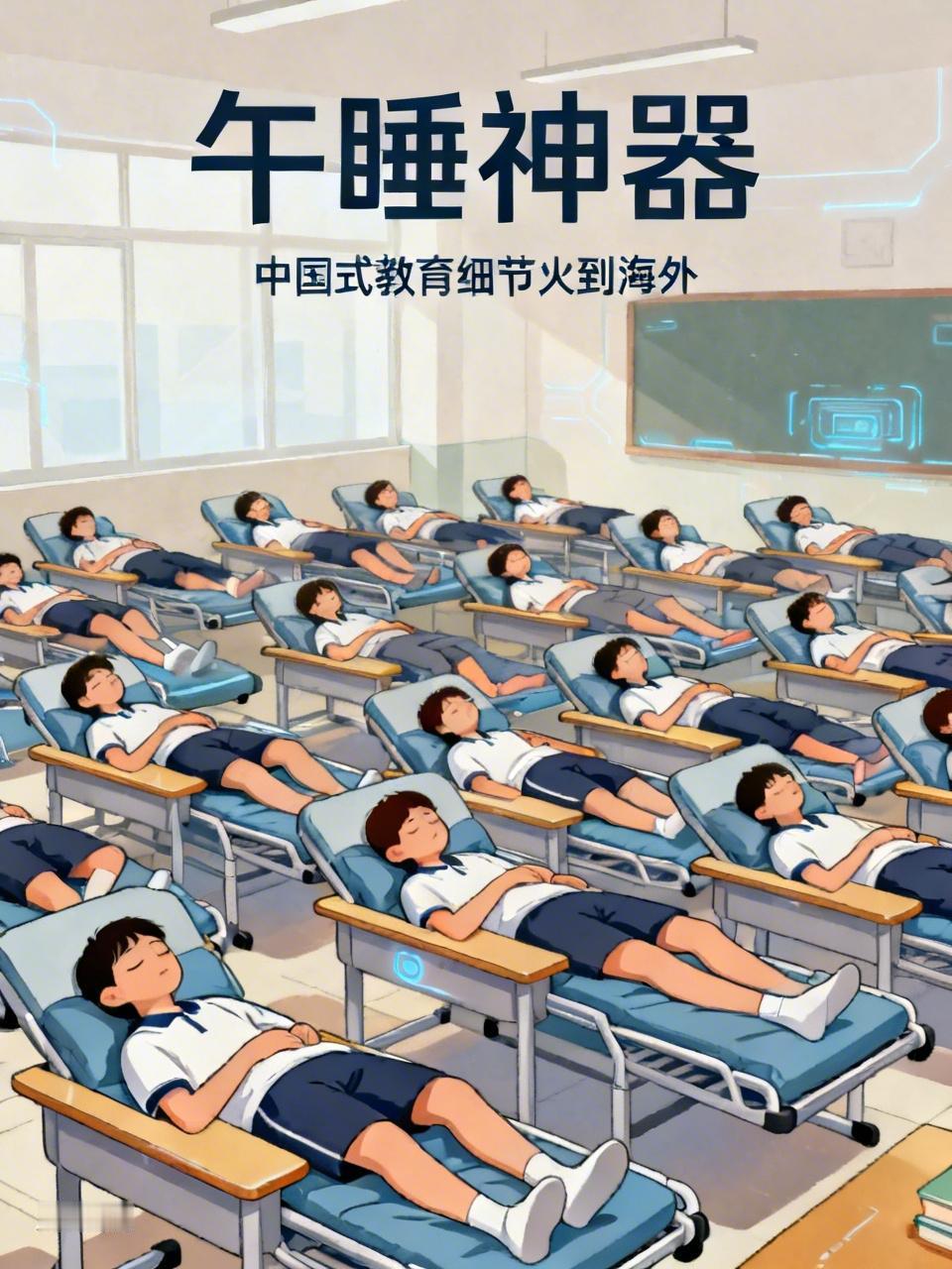 毛宁分享“午睡神器”，中国式教育细节火到海外

一张中国学生的午睡照，最近在海外