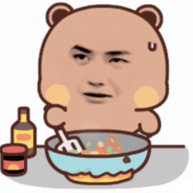 干饭时间！家人萌晚上吃的什么？蛋炒饭，猪肉炖粉条～ ​​​