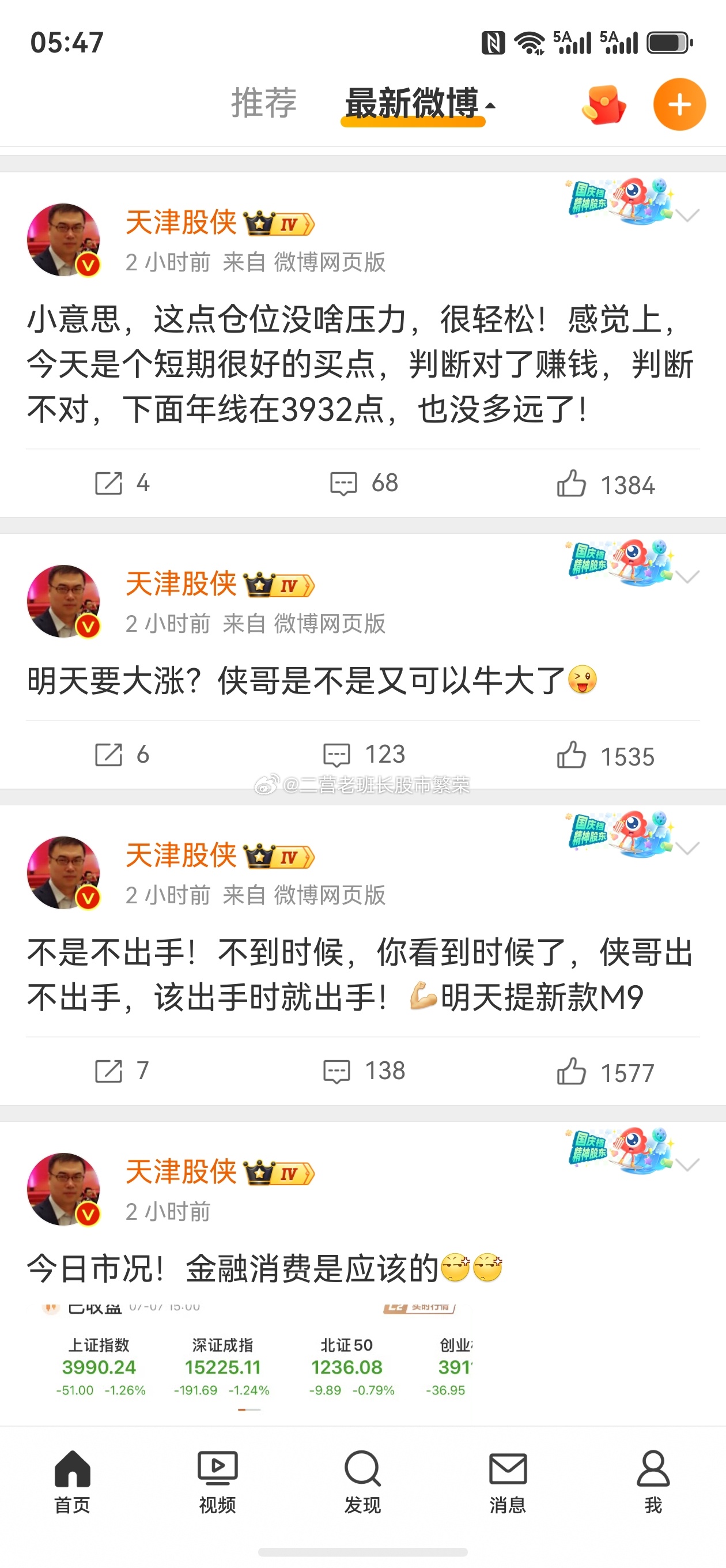 天津股侠人气真的太牛了，点赞量比我的阅读量还高最近行情不好，给我点赞的朋友也更少