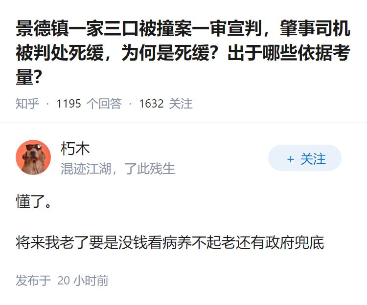景德镇一家三口被撞案一审宣判，肇事司机被判处死缓，为何是死缓？出于哪些依据考量？