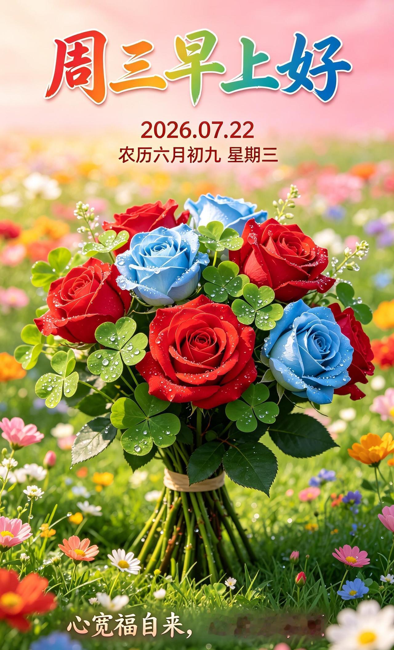 早安，周三🌤！今日7月22日，新的一天如约而至。盛夏暑气萦绕，愿你常怀一份从容