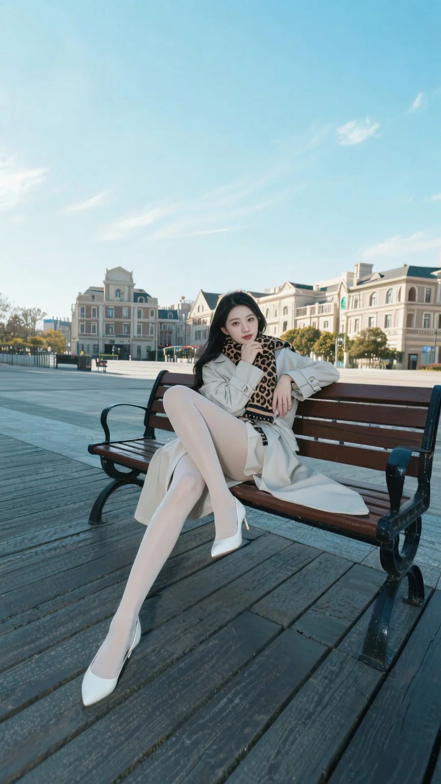 御姐 御姐风 大长腿 气质美女 靠栏杆拍照 美女穿搭 街拍美女 成熟魅...