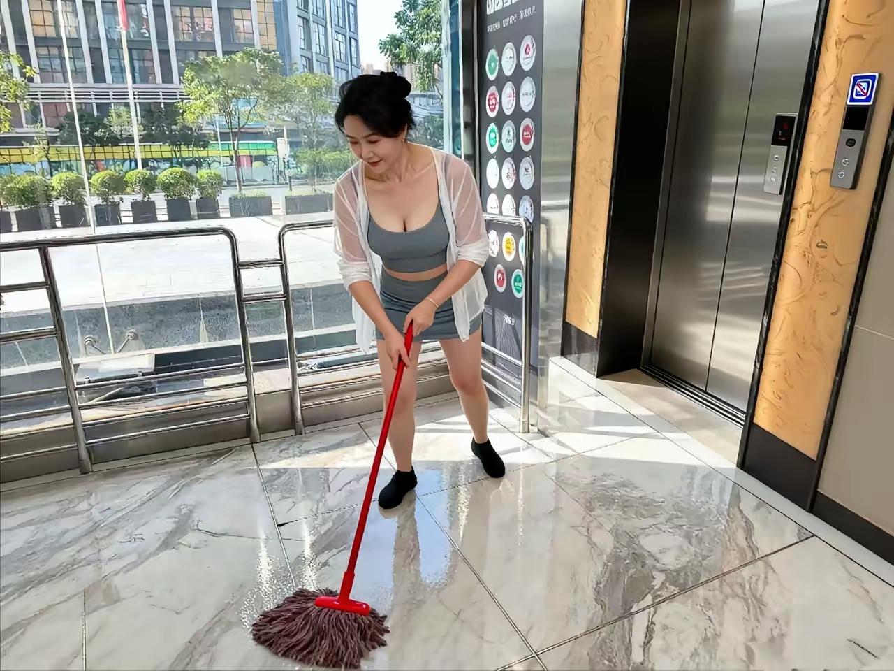 公司先来的新来的保洁阿姨。
现在干保洁都这么卷了吗？