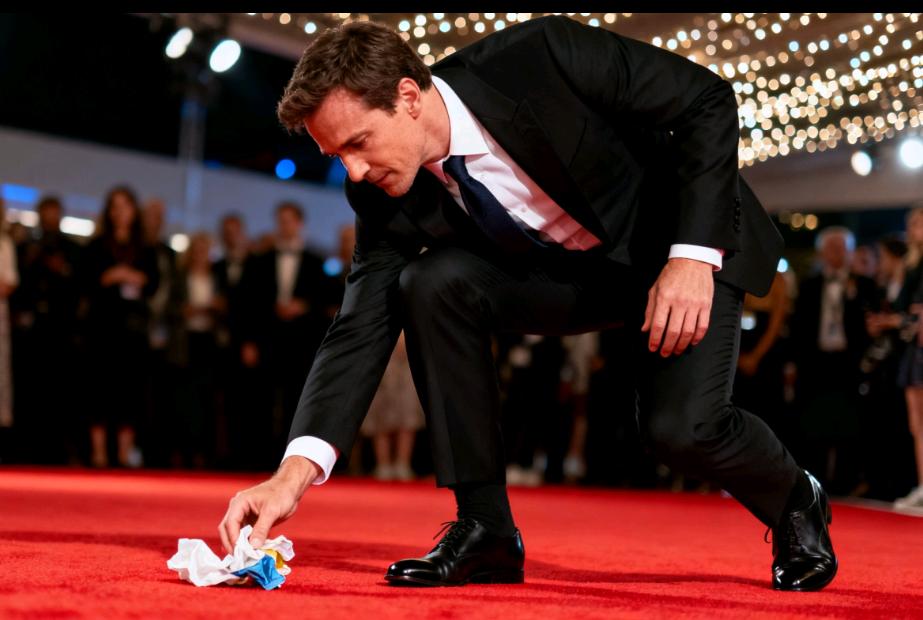 今天刷到一段视频，让我心里暖了好久——老戏骨杨志刚在走红毯时，看到地上的垃圾，毫