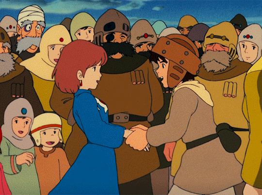 回顾宫崎骏电影中经典难忘的#Ghibli Hug#[微风]：《风之谷》（1984