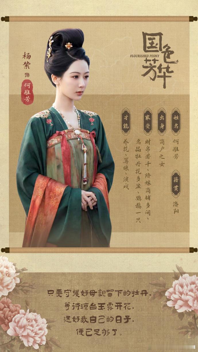 杨紫国色芳华户籍卡   杨紫何惟芳角色户籍卡  杨紫《国色芳华》何惟芳户籍卡挺有