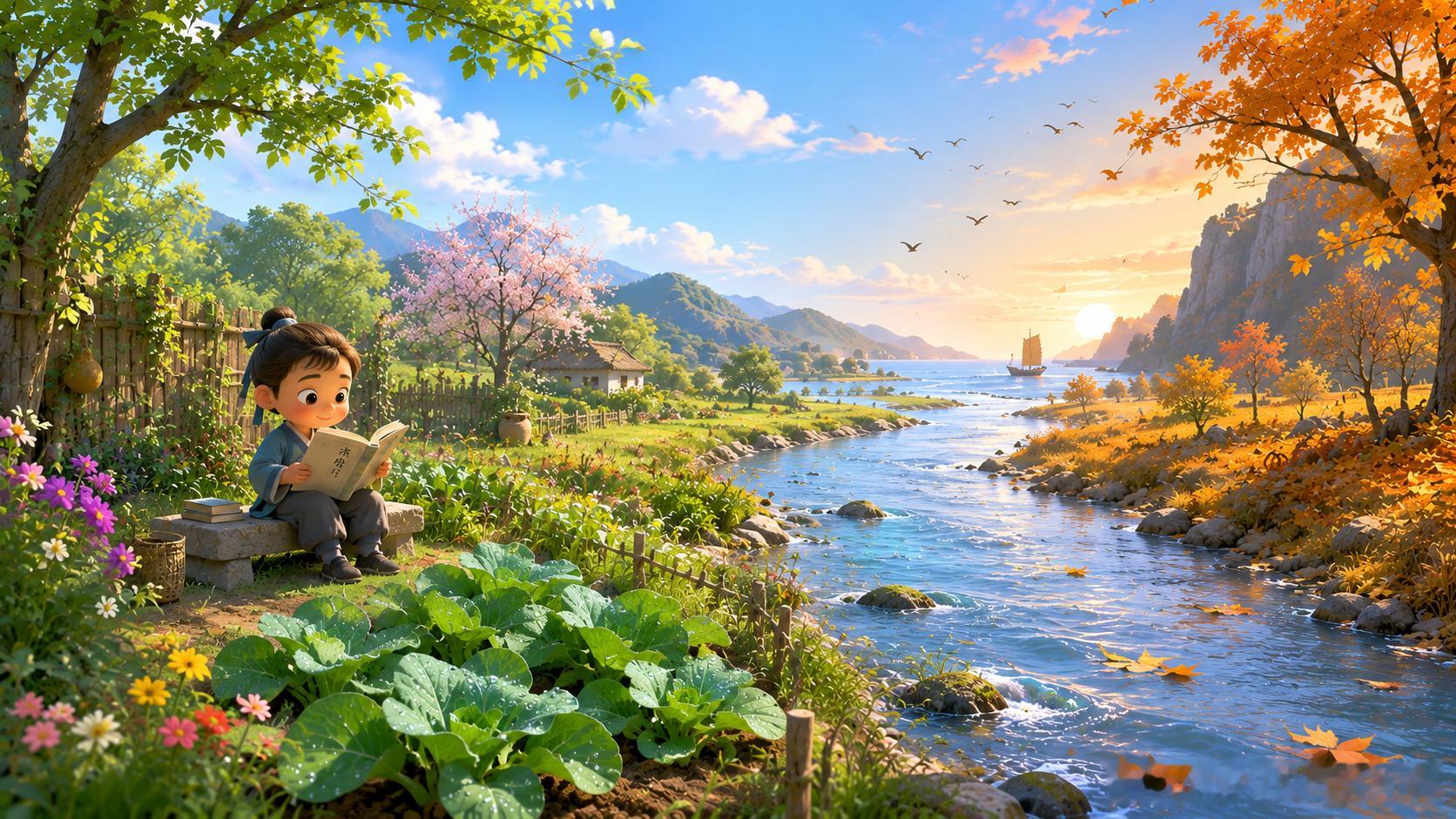 A Long Song—— 译 / 刘洪波Green mallows in th