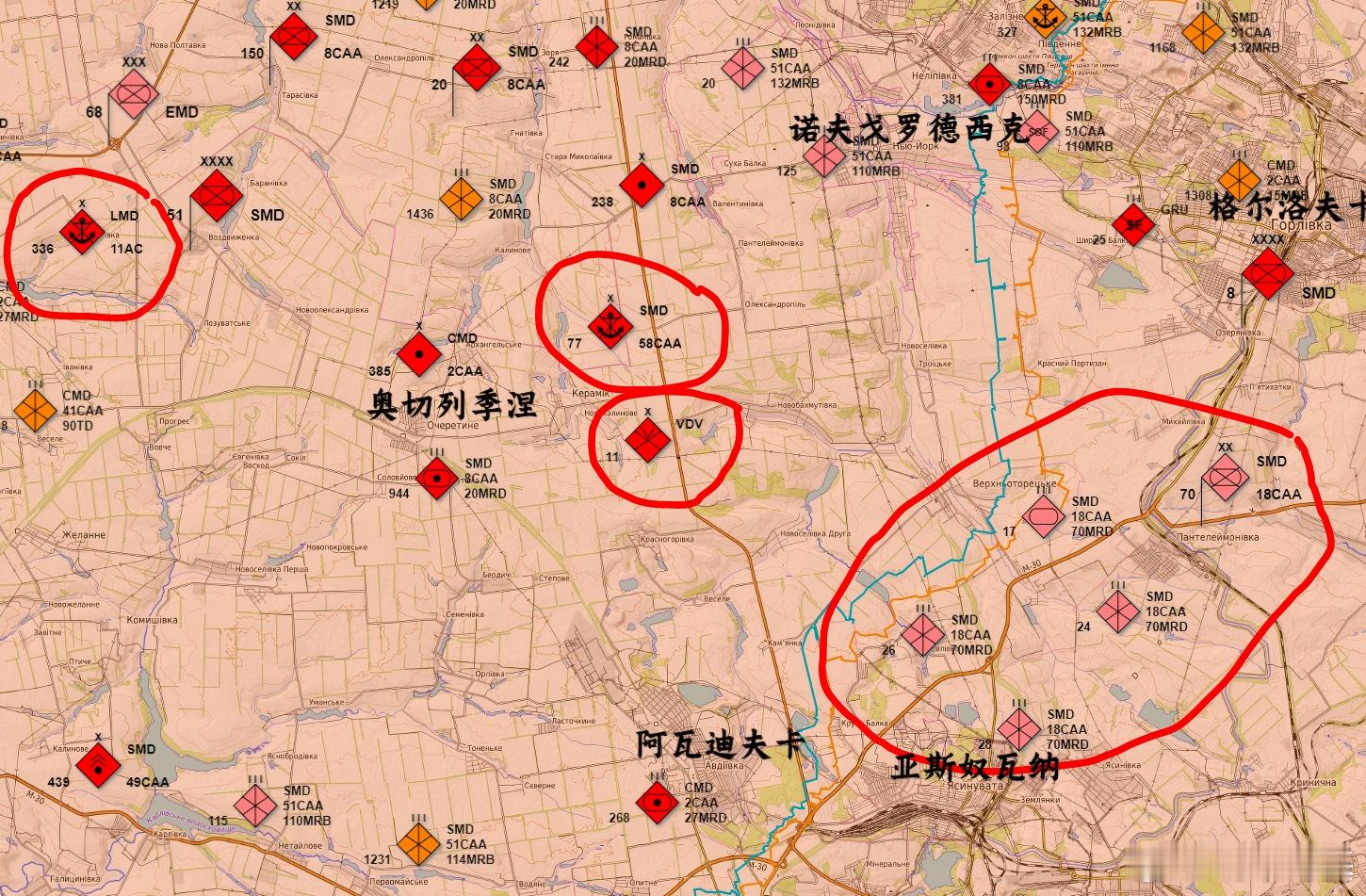 俄军本轮向顿涅茨克调拨的部队已经确认的是：1、南部军区第18集团军第70摩步师及