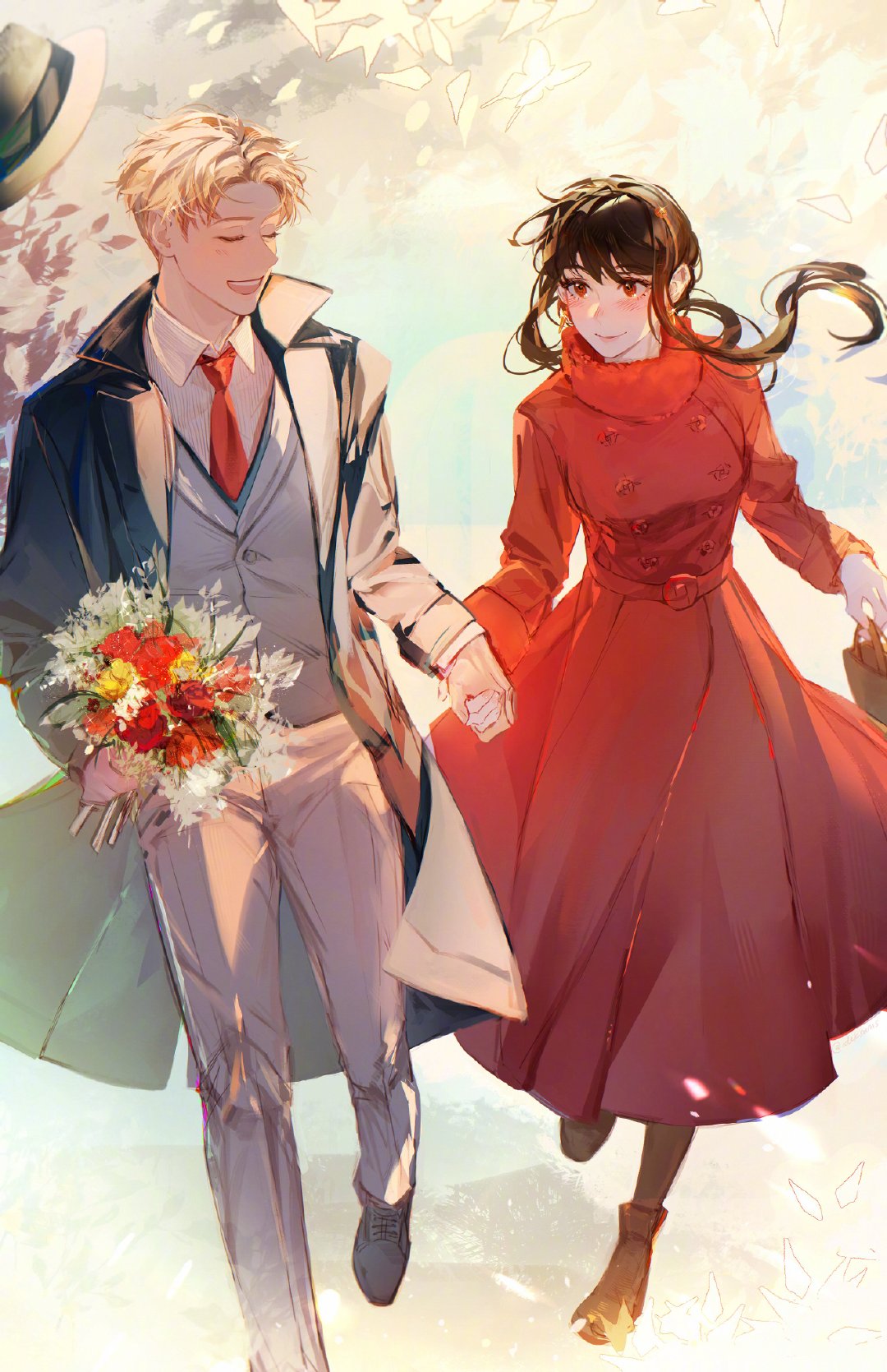 《间谍过家家》甜蜜的劳约夫妇💐 ​​​（绘：ideksams） ​​​