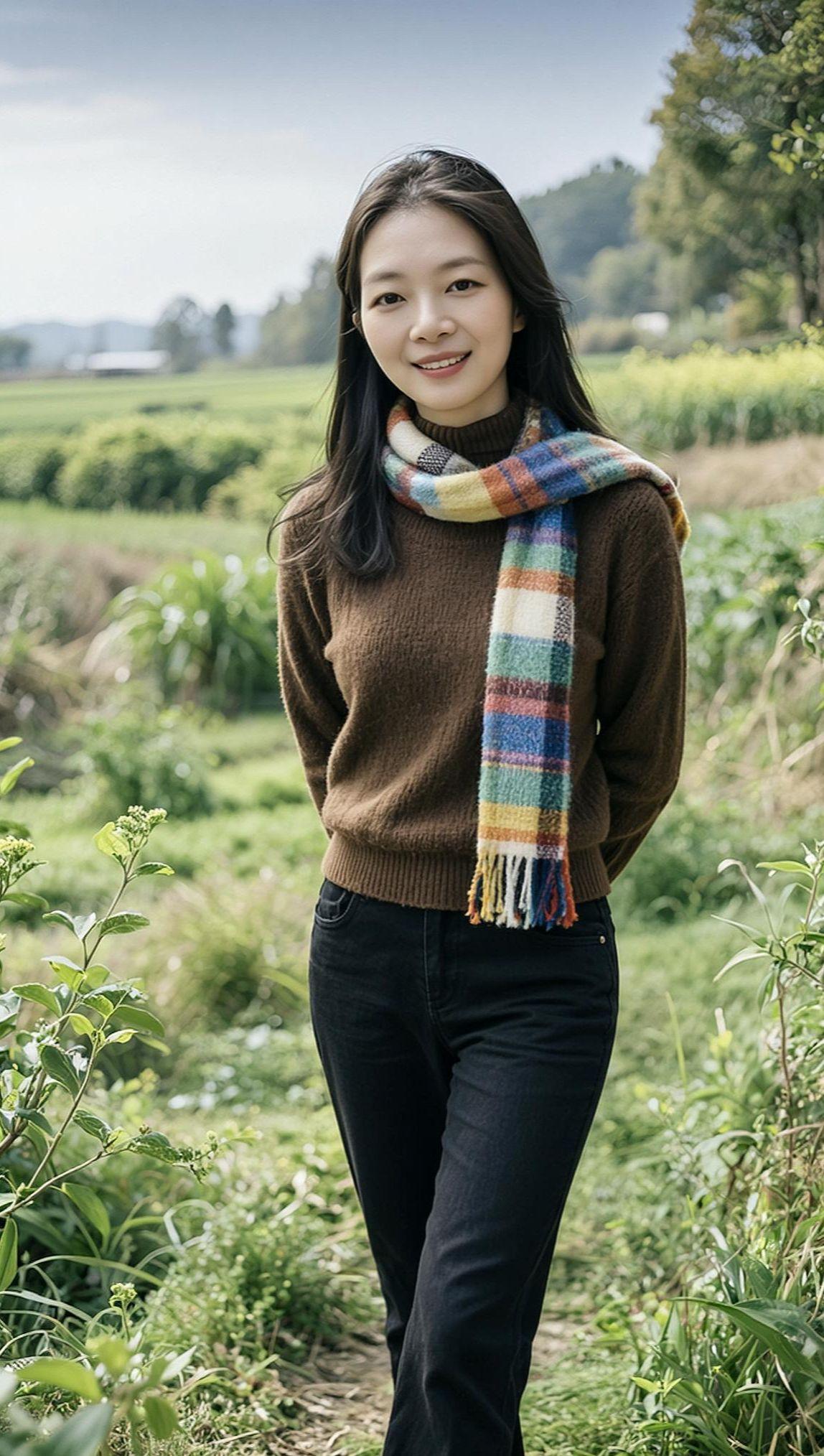 AI田园生活照 甜系女孩 少女写真 气质穿搭 优雅气质