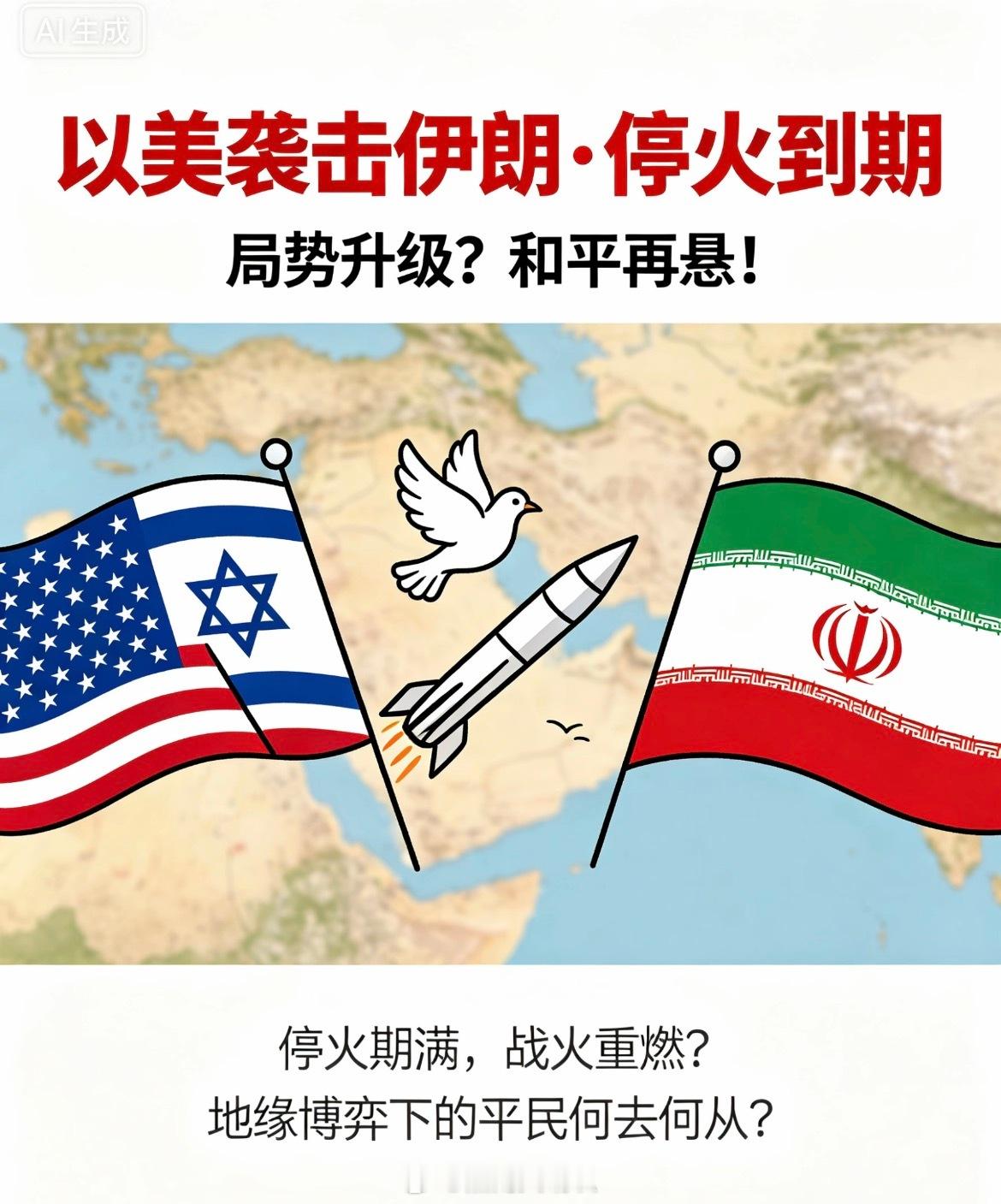 美伊停火协议22日到期 停火协议今天到期了虽然美国单方面宣布延长停火，但伊朗拒绝