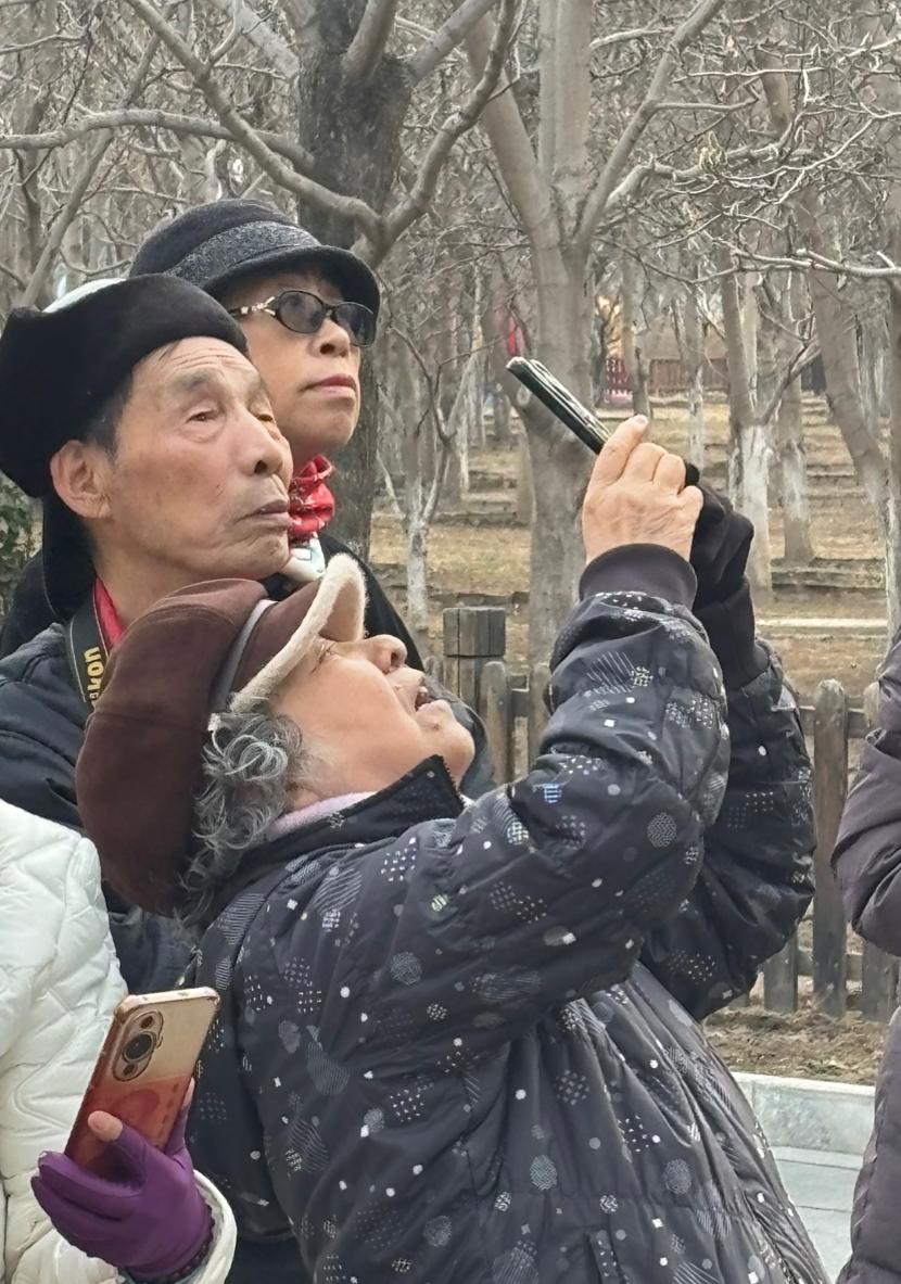 80多岁的人也来凑热闹
拿起手机眼睛也不花了