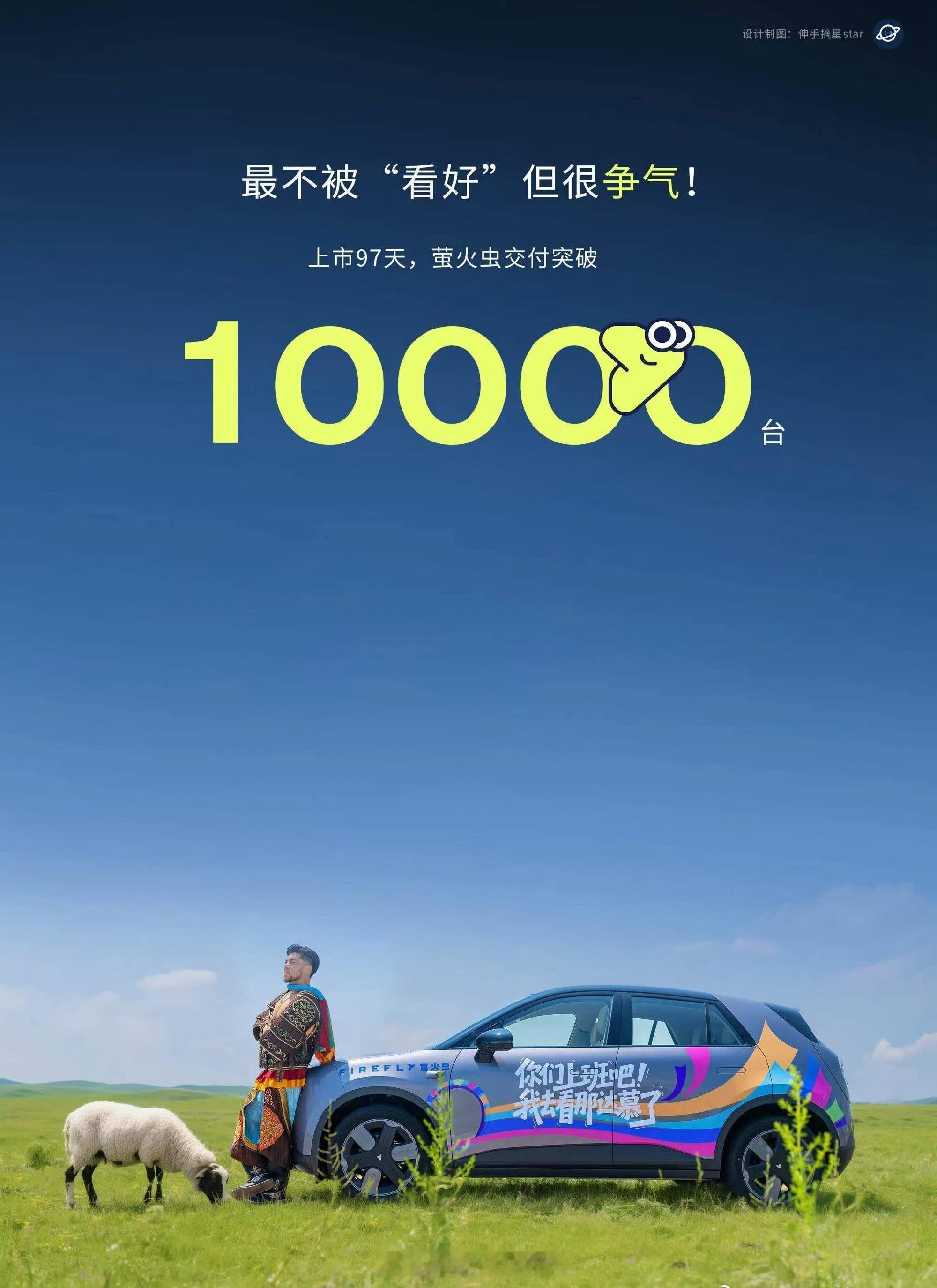 上市 97 天，萤火虫交付突破 10000 台。这个车，刚刚出来的时候，很多人都