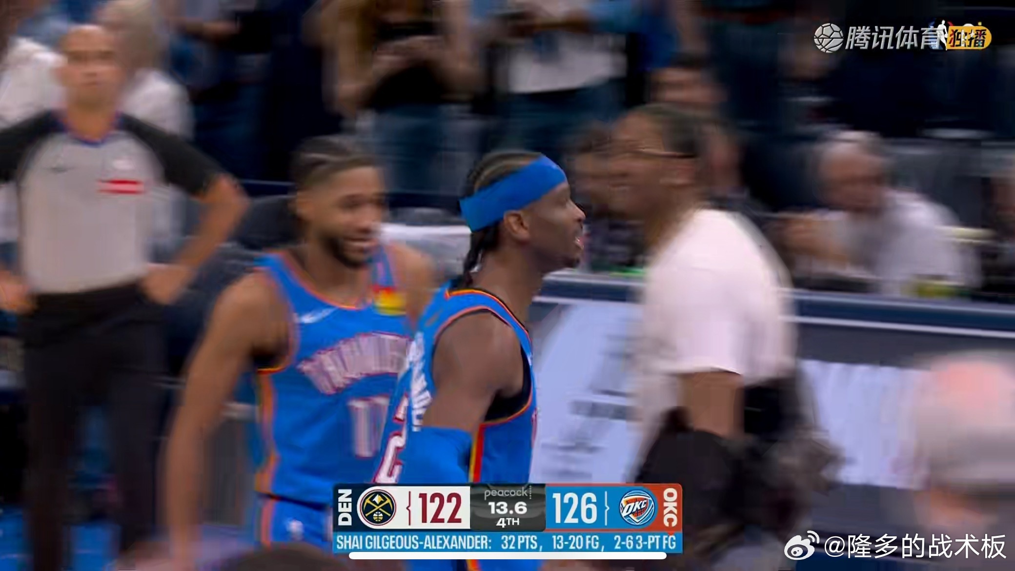 亚历山大颜射三分，大心脏！掘金vs雷霆