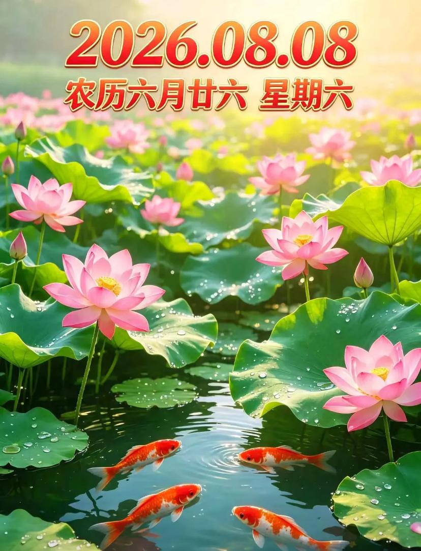 🌺2026./8月8日，云淡风轻，秋高气爽，身心安康🌺

🍁☀️山河铺展斑
