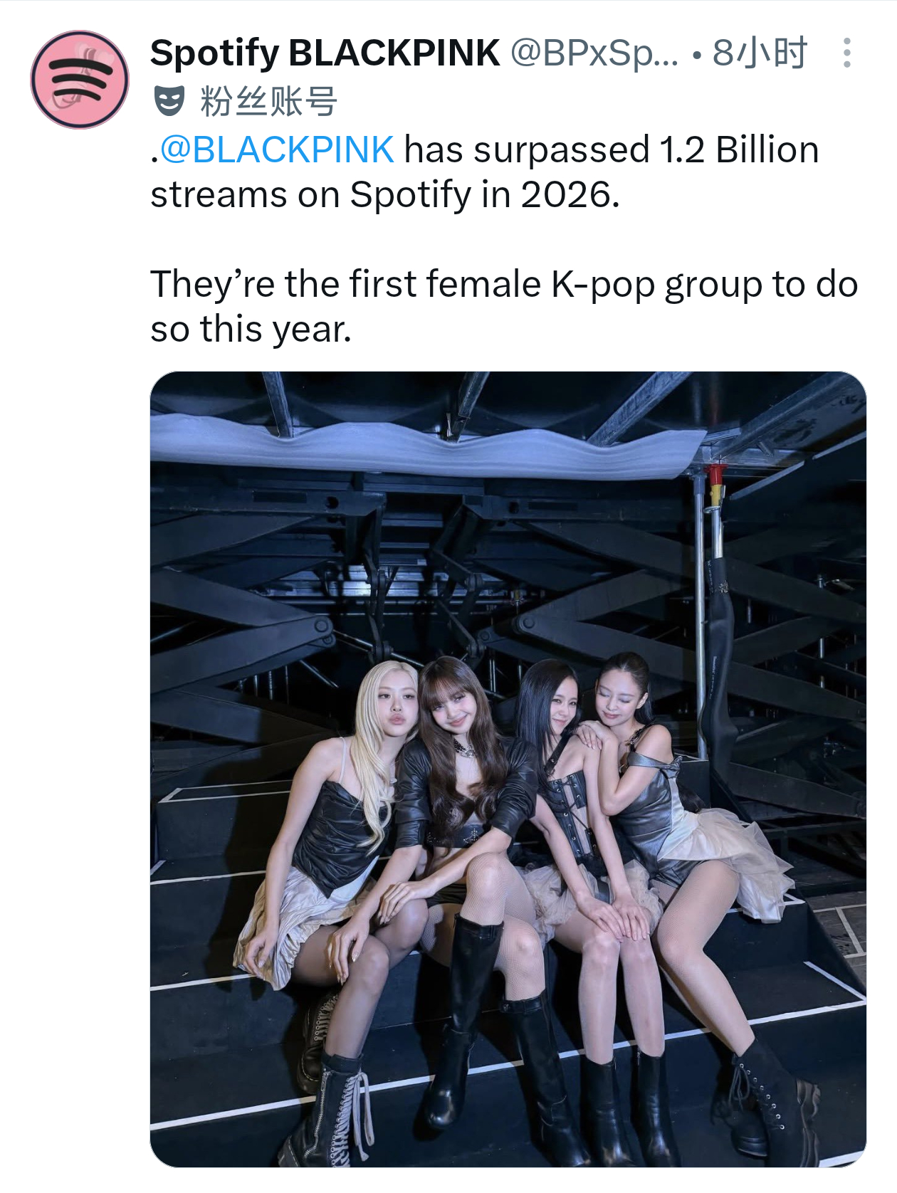 BLACKPINK 本年度Spotify累计流媒突破12亿🔥成为第一个达到此成