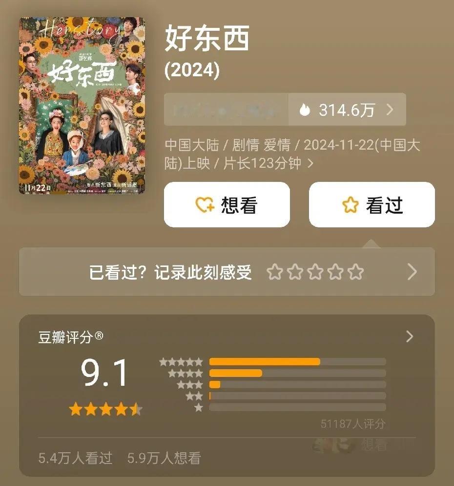 还没上映评分9.1《好东西》这次赢麻了，宋佳明年要飞升了，电视剧《山花烂漫时》评